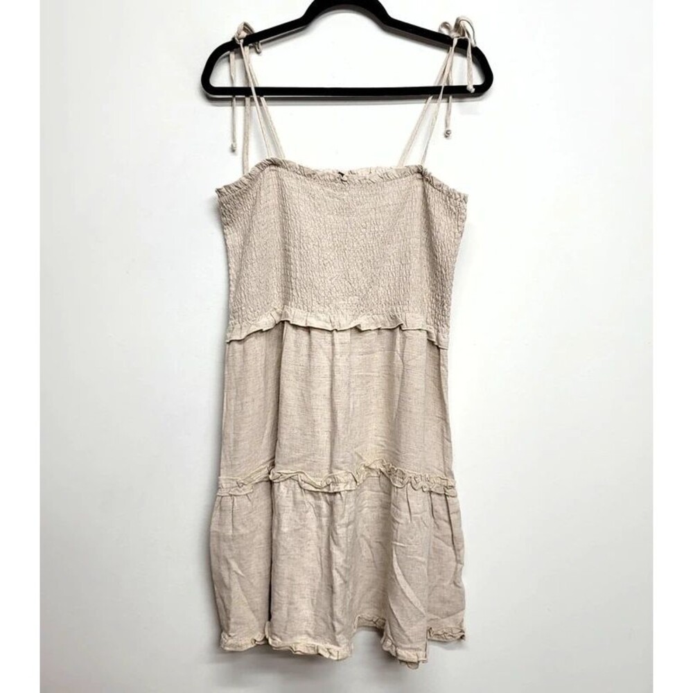 Wild Fable Smocked Tiered Linen Mix Dress XXL